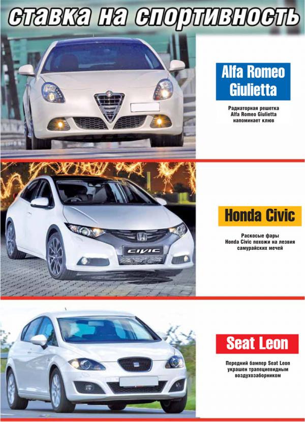 Alfa Romeo Giulietta, Honda Civic, Seat Leon: ставка на спортивность