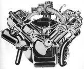 Двигатель Chrysler FirePower, один из первых с полусферическими камерами, в своей наимощнейшей версии развивал 390 л. с.