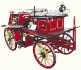В оформлении пожарных повозок имелась одна общая деталь: уже на рубеже ХХ столетия в окраске преобладали красные цвета, так до сих пор и использующиеся в оформлении современных пожарных автомобилей
