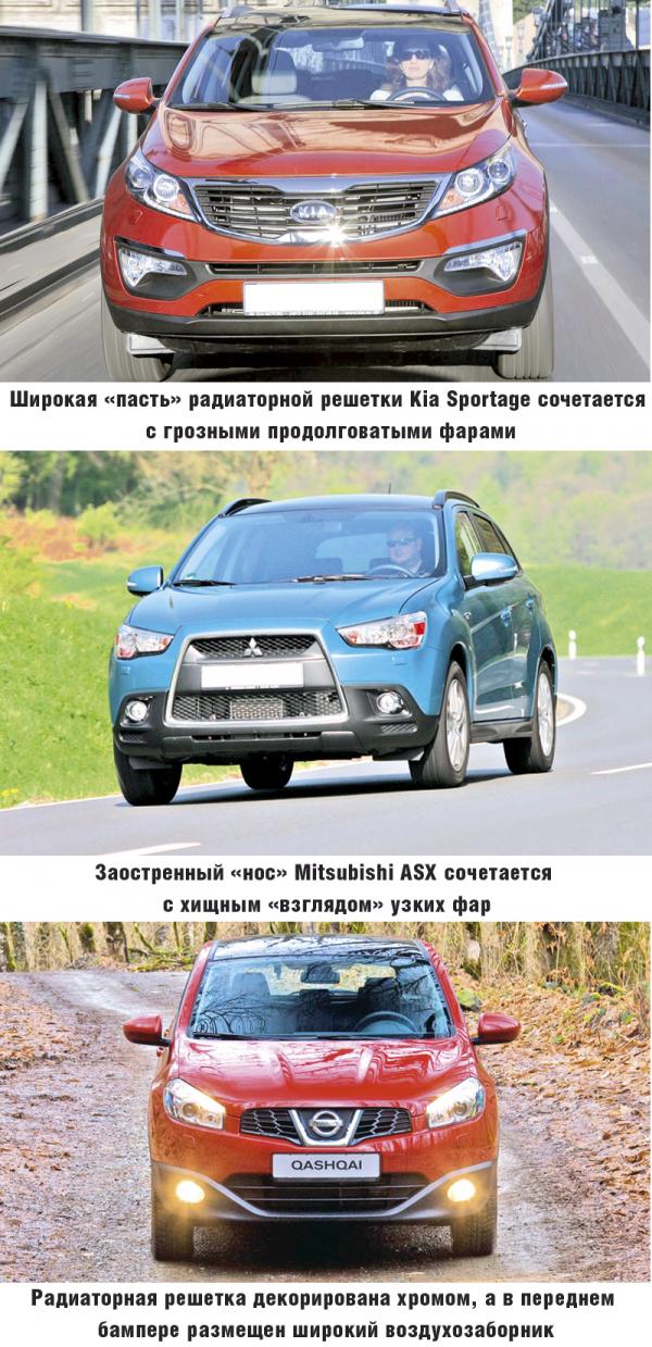 Kia Sportage, Mitsubishi ASX и Nissan Qashqai: вседорожники для города